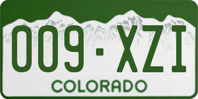 CO license plate 009XZI