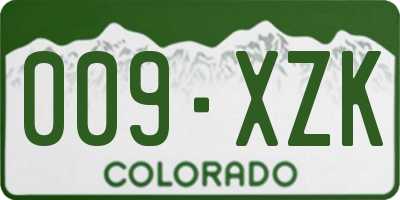 CO license plate 009XZK