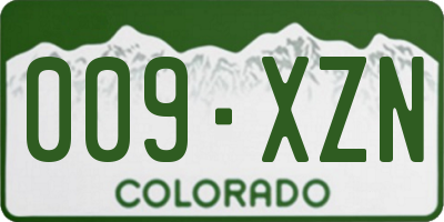 CO license plate 009XZN