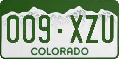 CO license plate 009XZU