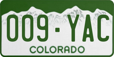 CO license plate 009YAC