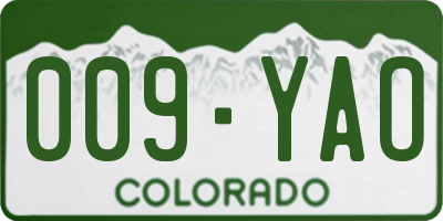 CO license plate 009YAO