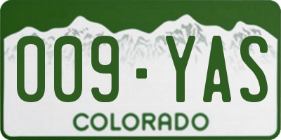 CO license plate 009YAS