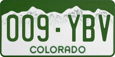 CO license plate 009YBV