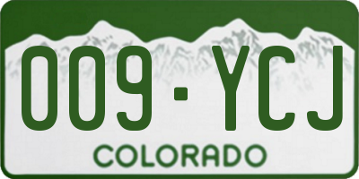 CO license plate 009YCJ