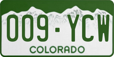 CO license plate 009YCW