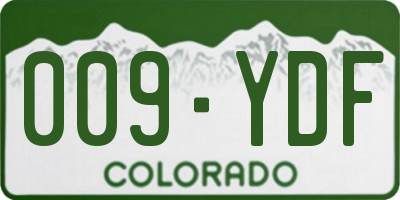 CO license plate 009YDF