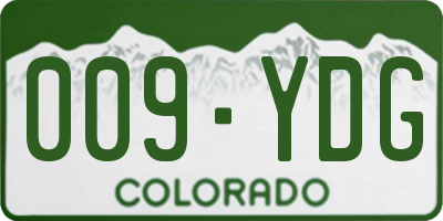 CO license plate 009YDG