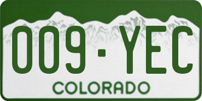 CO license plate 009YEC