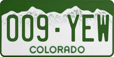 CO license plate 009YEW
