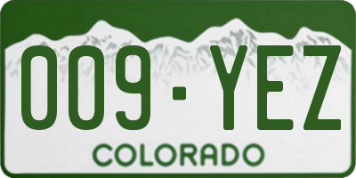 CO license plate 009YEZ