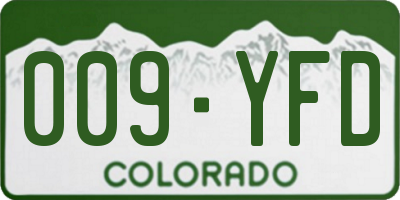 CO license plate 009YFD