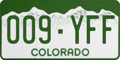 CO license plate 009YFF