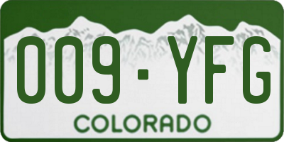 CO license plate 009YFG