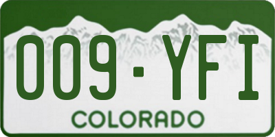 CO license plate 009YFI