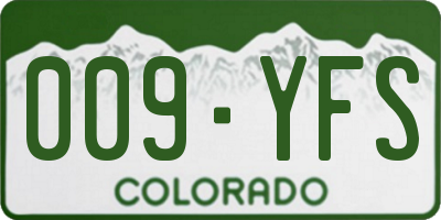 CO license plate 009YFS