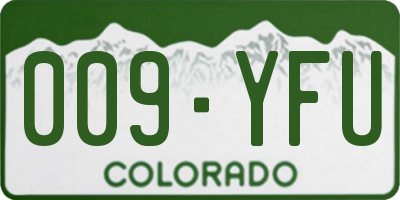 CO license plate 009YFU