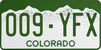 CO license plate 009YFX
