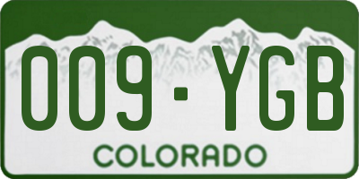 CO license plate 009YGB