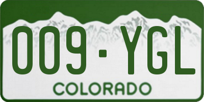 CO license plate 009YGL