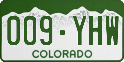 CO license plate 009YHW