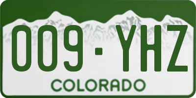 CO license plate 009YHZ