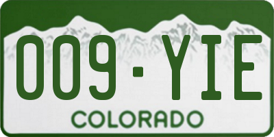 CO license plate 009YIE