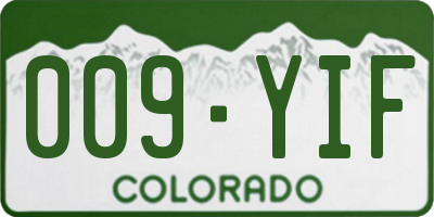 CO license plate 009YIF