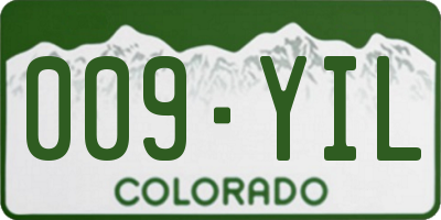 CO license plate 009YIL
