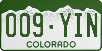 CO license plate 009YIN