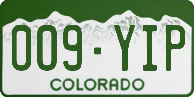 CO license plate 009YIP