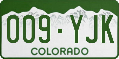 CO license plate 009YJK