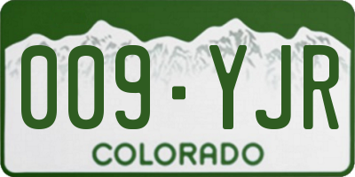CO license plate 009YJR