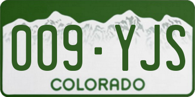 CO license plate 009YJS