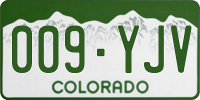 CO license plate 009YJV