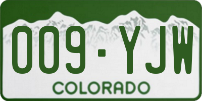 CO license plate 009YJW