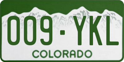 CO license plate 009YKL