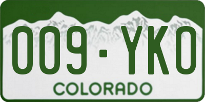 CO license plate 009YKO