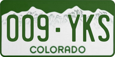 CO license plate 009YKS