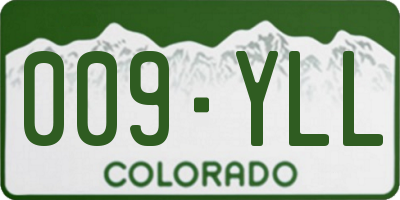 CO license plate 009YLL