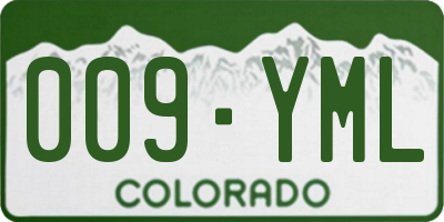 CO license plate 009YML