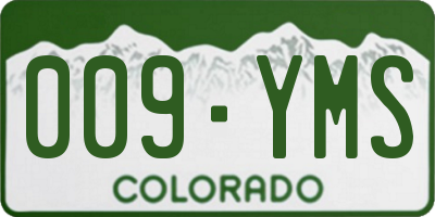 CO license plate 009YMS