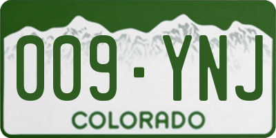 CO license plate 009YNJ