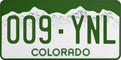 CO license plate 009YNL