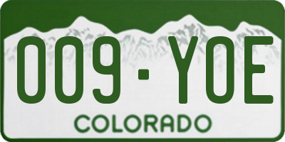 CO license plate 009YOE