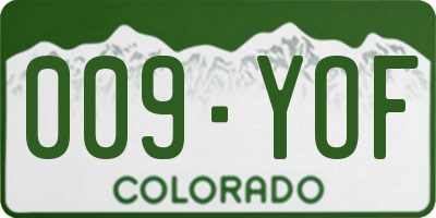 CO license plate 009YOF