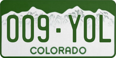 CO license plate 009YOL