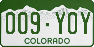 CO license plate 009YOY