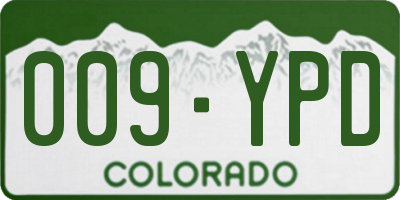 CO license plate 009YPD