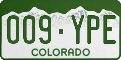 CO license plate 009YPE